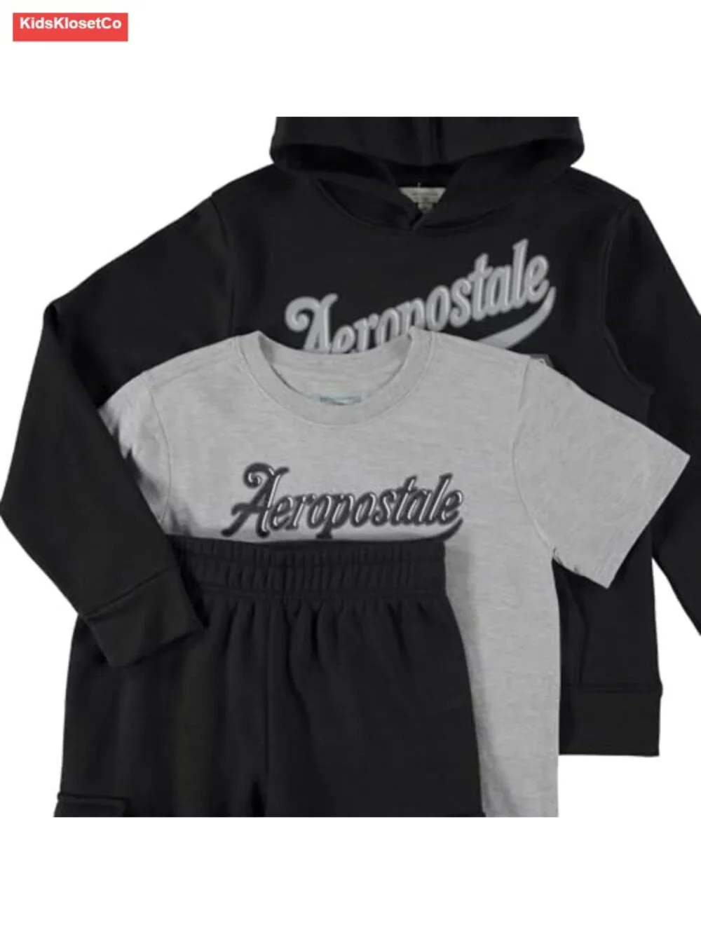 Boys 3-Piece Outfit Set: Fleece Hoodie, Cargo Sweatpants, T-Shirt